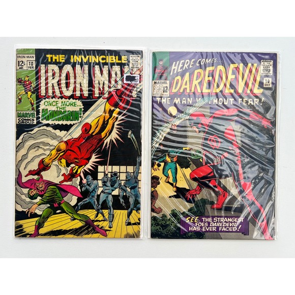 Vintage Iron Man #10 & Daredevil #12 Comic Books 1968 Marvel Comics Lot - Picture 1 of 12